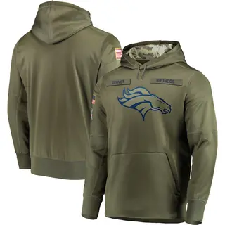 Denver Broncos Men's 2018 Salute to Service Sideline Therma Performance Pullover Hoodie - Olive