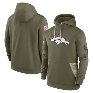 Denver Broncos Men's 2022 Salute to Service Therma Performance Pullover Hoodie - Olive