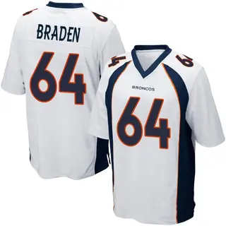 Denver Broncos Men's Ben Braden Game Jersey - White