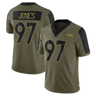 Denver Broncos Men's D.J. Jones Limited 2021 Salute To Service Jersey - Olive