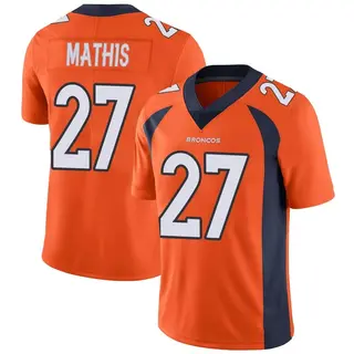 Denver Broncos Men's Damarri Mathis Limited Team Color Vapor Untouchable Jersey - Orange