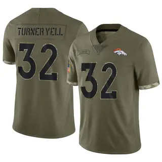 Denver Broncos Men's Delarrin Turner-Yell Limited 2022 Salute To Service Jersey - Olive