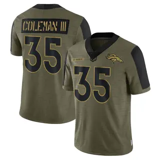 Denver Broncos Men's Douglas Coleman III Limited 2021 Salute To Service Jersey - Olive