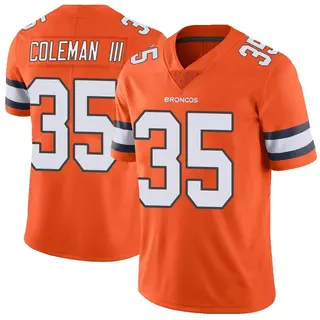 Denver Broncos Men's Douglas Coleman III Limited Color Rush Vapor Untouchable Jersey - Orange