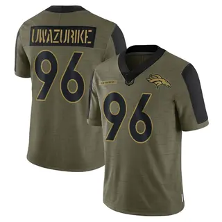 Denver Broncos Men's Eyioma Uwazurike Limited 2021 Salute To Service Jersey - Olive