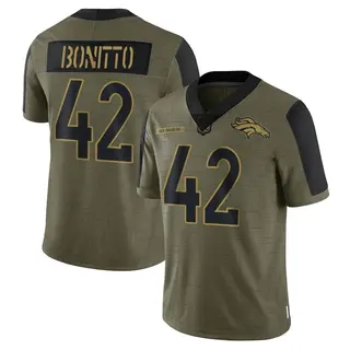 Denver Broncos Men's Nik Bonitto Limited 2021 Salute To Service Jersey - Olive