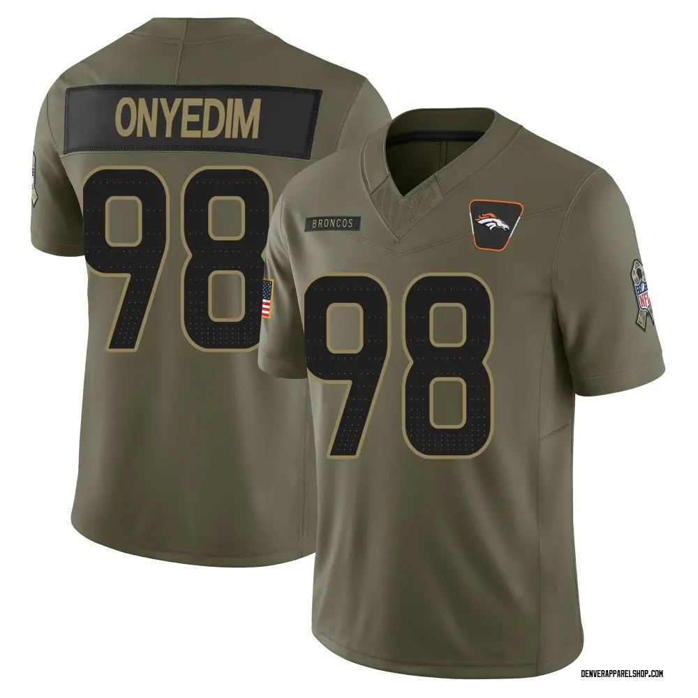 Denver Broncos Men's Tyler Onyedim Limited 2025 Salute to Service Jersey - Olive