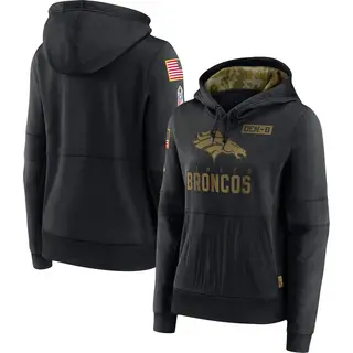 Denver Broncos Women's 2020 Salute to Service Performance Pullover Hoodie - Black