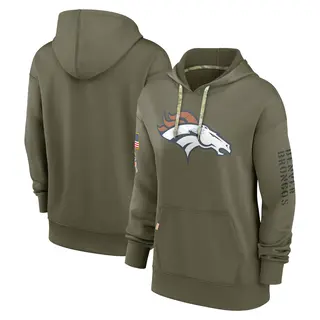 Denver Broncos Women's 2022 Salute to Service Performance Pullover Hoodie - Olive