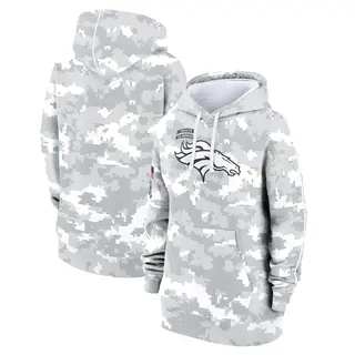 Denver Broncos Women's 2024 Salute To Service Club Fleece Pullover Hoodie - Arctic Camo
