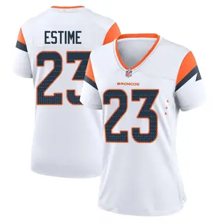 Denver Broncos Women's Audric Estime Game 2nd Jersey - White