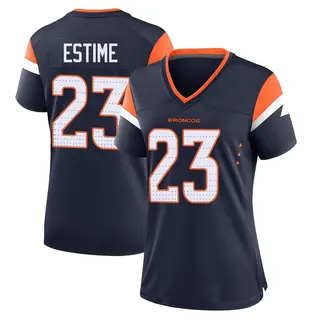 Denver Broncos Women's Audric Estime Game Alternate Jersey - Navy