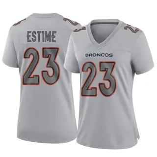 Denver Broncos Women's Audric Estime Game Atmosphere Fashion Jersey - Gray