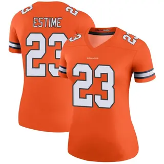 Denver Broncos Women's Audric Estime Legend Color Rush Jersey - Orange
