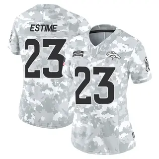 Denver Broncos Women's Audric Estime Limited 2024 Salute to Service Jersey - Arctic Camo