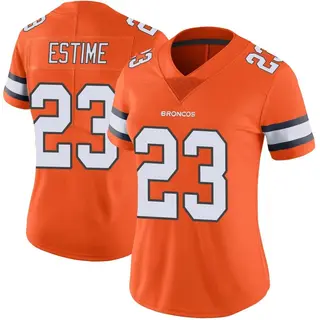 Denver Broncos Women's Audric Estime Limited Color Rush Vapor Untouchable Jersey - Orange