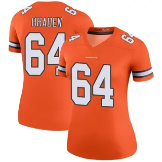 Denver Broncos Women's Ben Braden Legend Color Rush Jersey - Orange