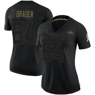 Denver Broncos Women's Ben Braden Limited 2020 Salute To Service Jersey - Black