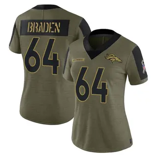 Denver Broncos Women's Ben Braden Limited 2021 Salute To Service Jersey - Olive