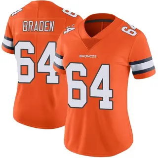 Denver Broncos Women's Ben Braden Limited Color Rush Vapor Untouchable Jersey - Orange