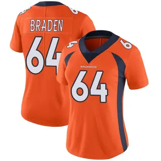 Denver Broncos Women's Ben Braden Limited Team Color Vapor Untouchable Jersey - Orange