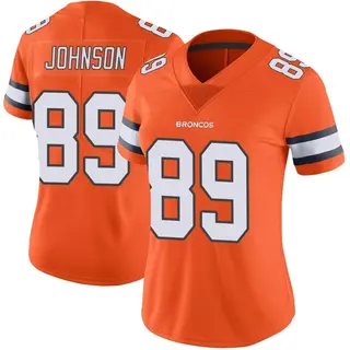 Denver Broncos Women's Brandon Johnson Limited Color Rush Vapor Untouchable Jersey - Orange