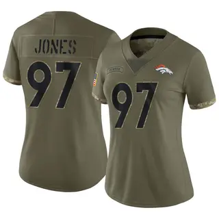Denver Broncos Women's D.J. Jones Limited 2022 Salute To Service Jersey - Olive