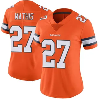 Denver Broncos Women's Damarri Mathis Limited Color Rush Vapor Untouchable Jersey - Orange