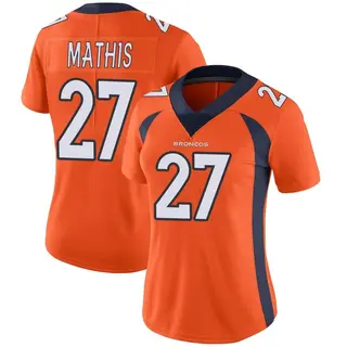 Denver Broncos Women's Damarri Mathis Limited Team Color Vapor Untouchable Jersey - Orange