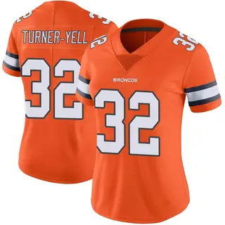 Denver Broncos Women's Delarrin Turner-Yell Limited Color Rush Vapor Untouchable Jersey - Orange