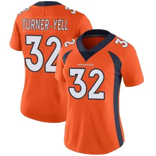 Denver Broncos Women's Delarrin Turner-Yell Limited Team Color Vapor Untouchable Jersey - Orange