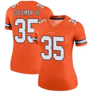 Denver Broncos Women's Douglas Coleman III Legend Color Rush Jersey - Orange