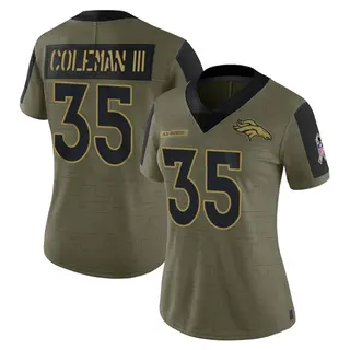 Denver Broncos Women's Douglas Coleman III Limited 2021 Salute To Service Jersey - Olive