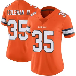 Denver Broncos Women's Douglas Coleman III Limited Color Rush Vapor Untouchable Jersey - Orange