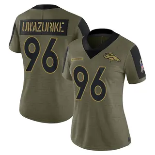 Denver Broncos Women's Eyioma Uwazurike Limited 2021 Salute To Service Jersey - Olive