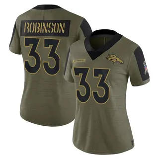 Denver Broncos Women's Jaden Robinson Limited 2021 Salute To Service Jersey - Olive