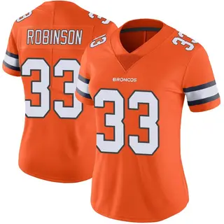 Denver Broncos Women's Jaden Robinson Limited Color Rush Vapor Untouchable Jersey - Orange