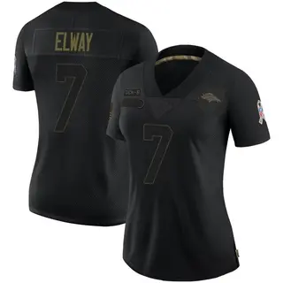 Denver Broncos Women's John Elway Limited 2020 Salute To Service Jersey - Black