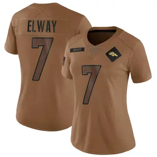 Denver Broncos Women's John Elway Limited 2023 Salute To Service Jersey - Brown