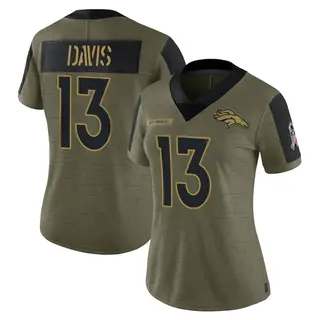Denver Broncos Women's Kaden Davis Limited 2021 Salute To Service Jersey - Olive