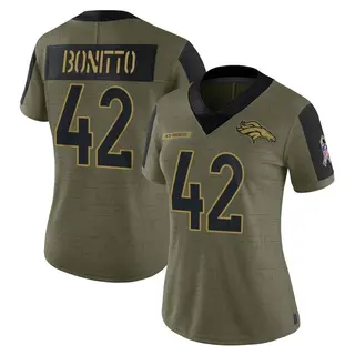 Denver Broncos Women's Nik Bonitto Limited 2021 Salute To Service Jersey - Olive