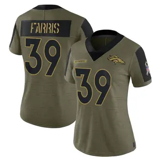 Denver Broncos Women's Rojesterman Farris Limited 2021 Salute To Service Jersey - Olive