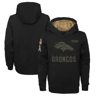 Denver Broncos Youth 2020 Salute to Service Pullover Performance Hoodie - Black