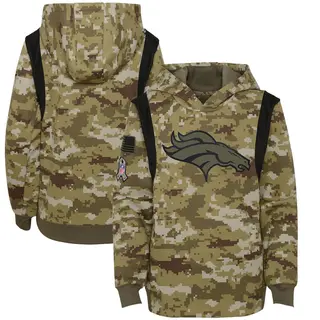 Denver Broncos Youth 2021 Salute to Service Therma Performance Pullover Hoodie - Olive