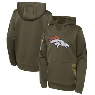 Denver Broncos Youth 2022 Salute to Service Performance Pullover Hoodie - Olive