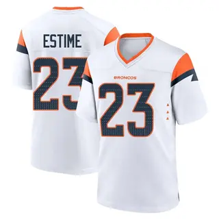Denver Broncos Youth Audric Estime Game 2nd Jersey - White
