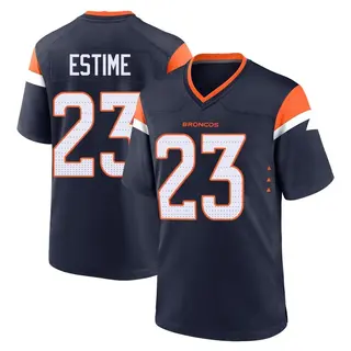 Denver Broncos Youth Audric Estime Game Alternate Jersey - Navy