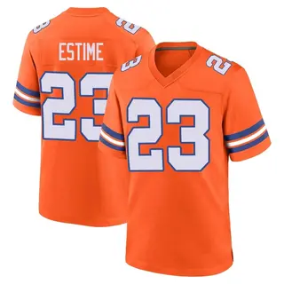 Denver Broncos Youth Audric Estime Game Alternate Mile High Collection 1977 Throwback Jersey - Orange