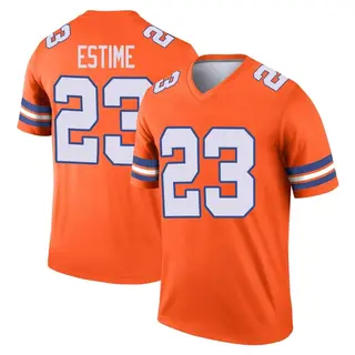 Denver Broncos Youth Audric Estime Legend Alternate Mile High Collection 1977 Throwback Jersey - Orange