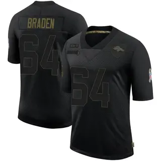 Denver Broncos Youth Ben Braden Limited 2020 Salute To Service Jersey - Black